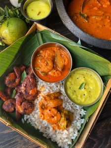 curry with rice and seafood